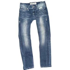 BKE Stella Jeans Womens 25R Skinny Stretch Distressed Y2K Buckle Denim